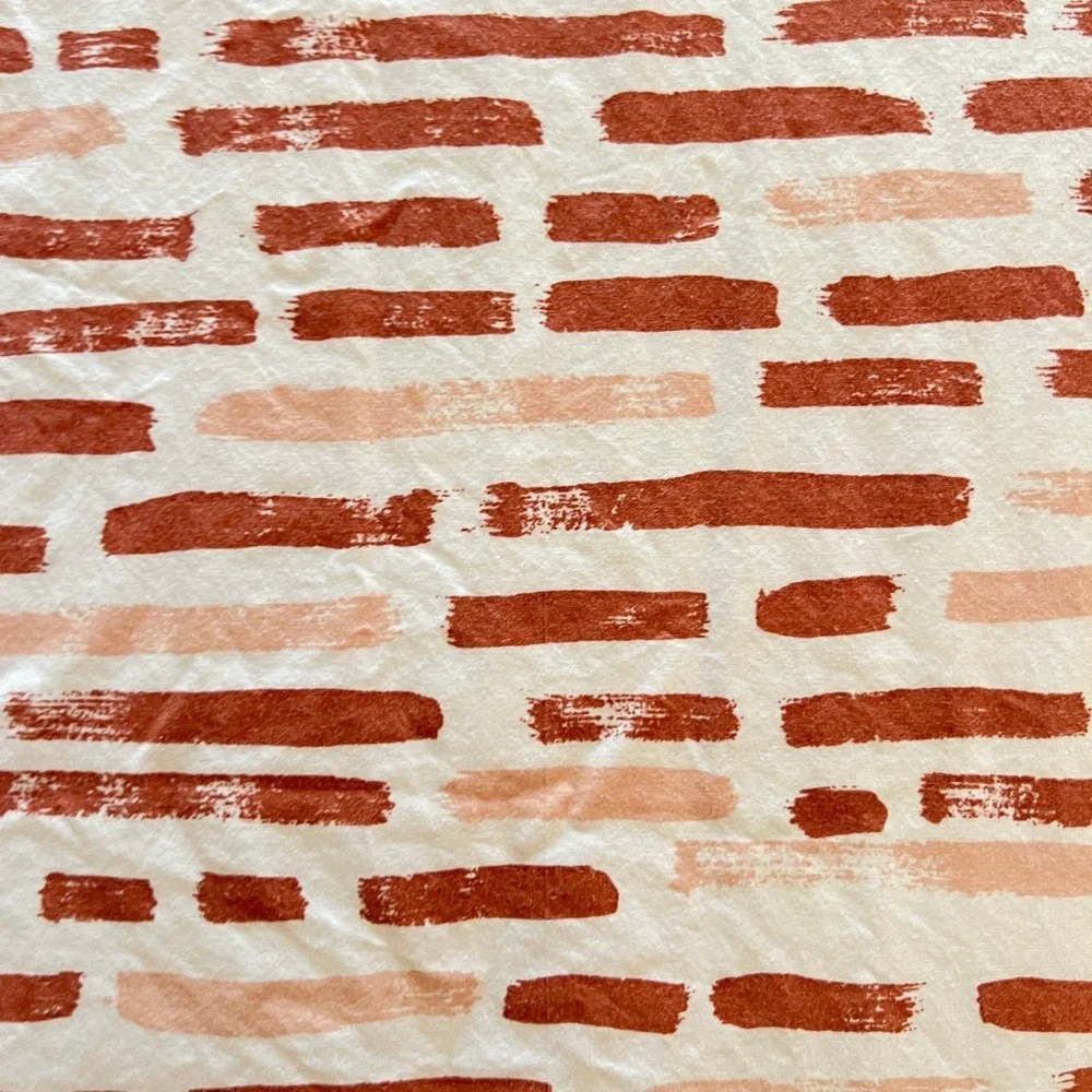 Brooklinen Luxe Sateen King‎ Sheet Set Terracotta Abstract 100% Cotton OEKO-TEX